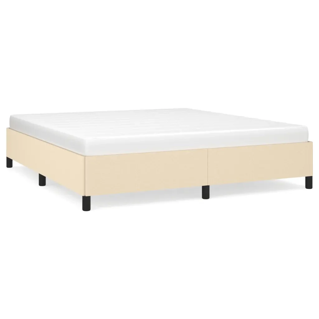 Letto matrimoniale | Letto per adulti | Giroletto senza Materasso Crema 160x200 cm in Tessuto