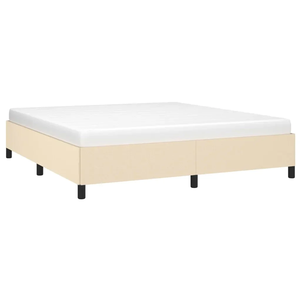 Letto matrimoniale | Letto per adulti | Giroletto senza Materasso Crema 160x200 cm in Tessuto - Image 3