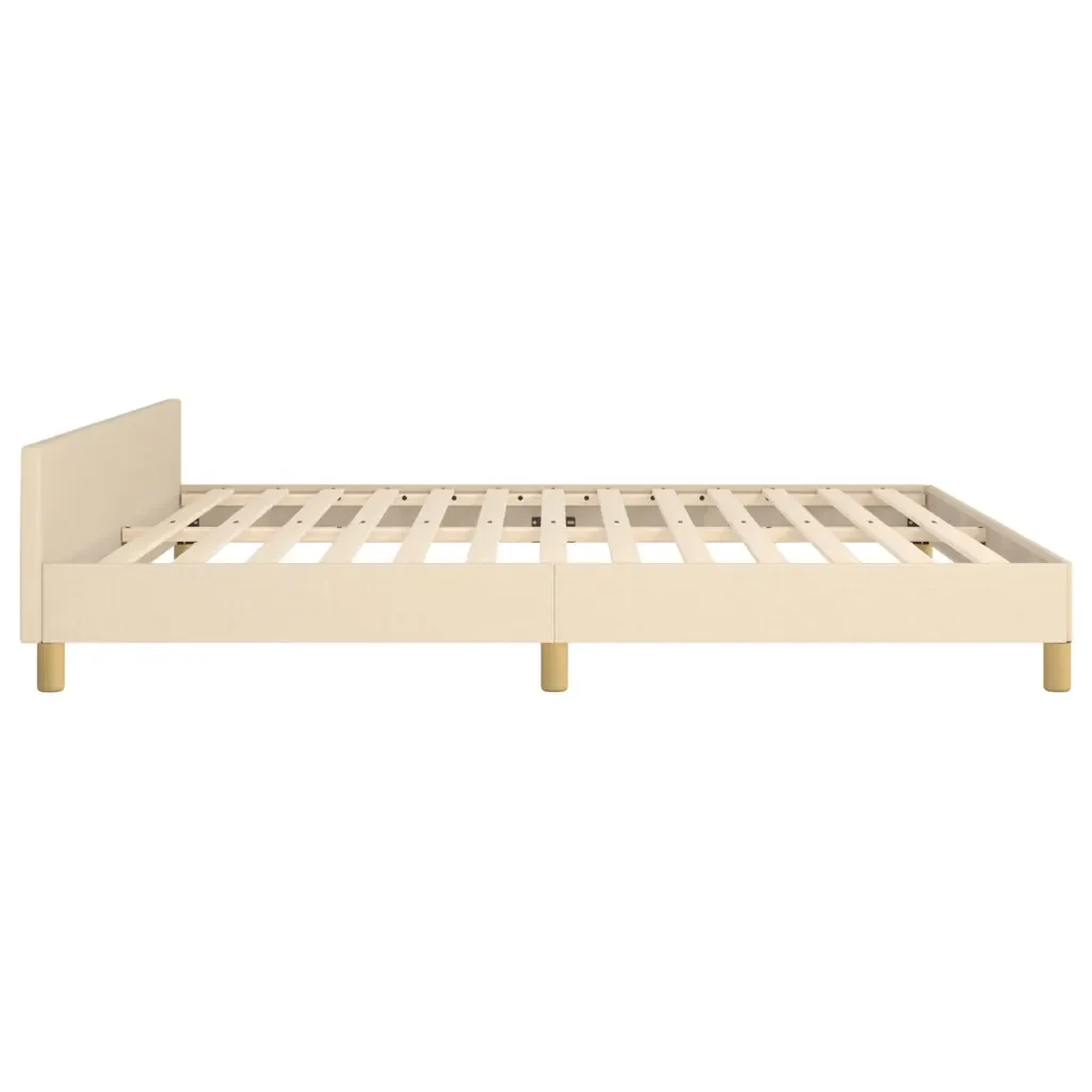 Letto matrimoniale | Letto per adulti | Giroletto senza Materasso Crema 180x200 cm in Tessuto - Image 7