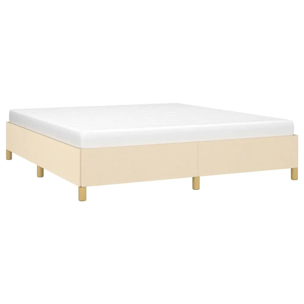Letto matrimoniale | Letto per adulti | Giroletto senza Materasso Crema 180x200 cm in Tessuto - Image 4