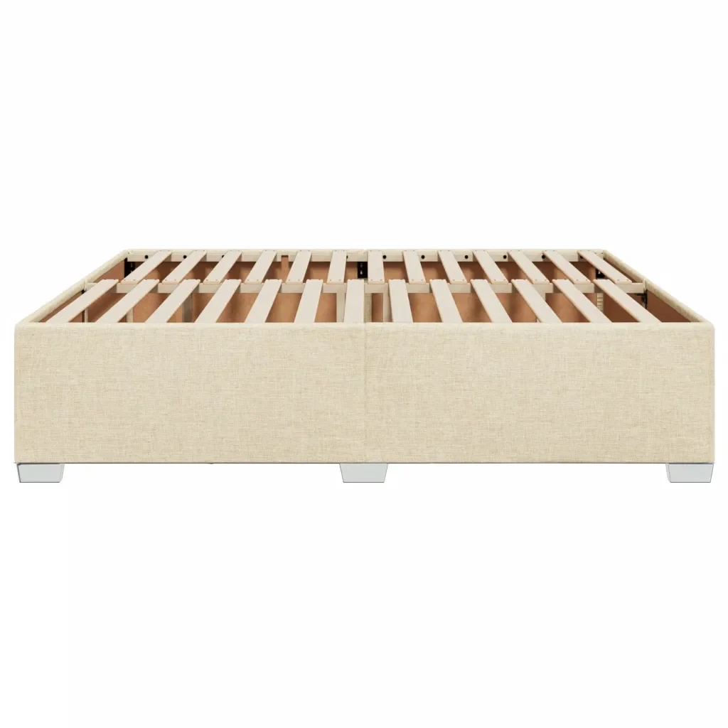 Letto matrimoniale | Letto per adulti | Giroletto senza Materasso Crema 180x200 cm in Tessuto - Image 5