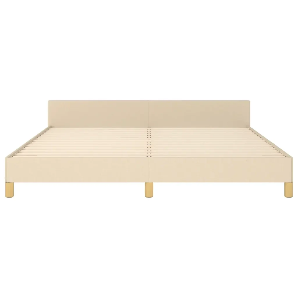 Letto matrimoniale | Letto per adulti | Giroletto senza Materasso Crema 180x200 cm in Tessuto - Image 6