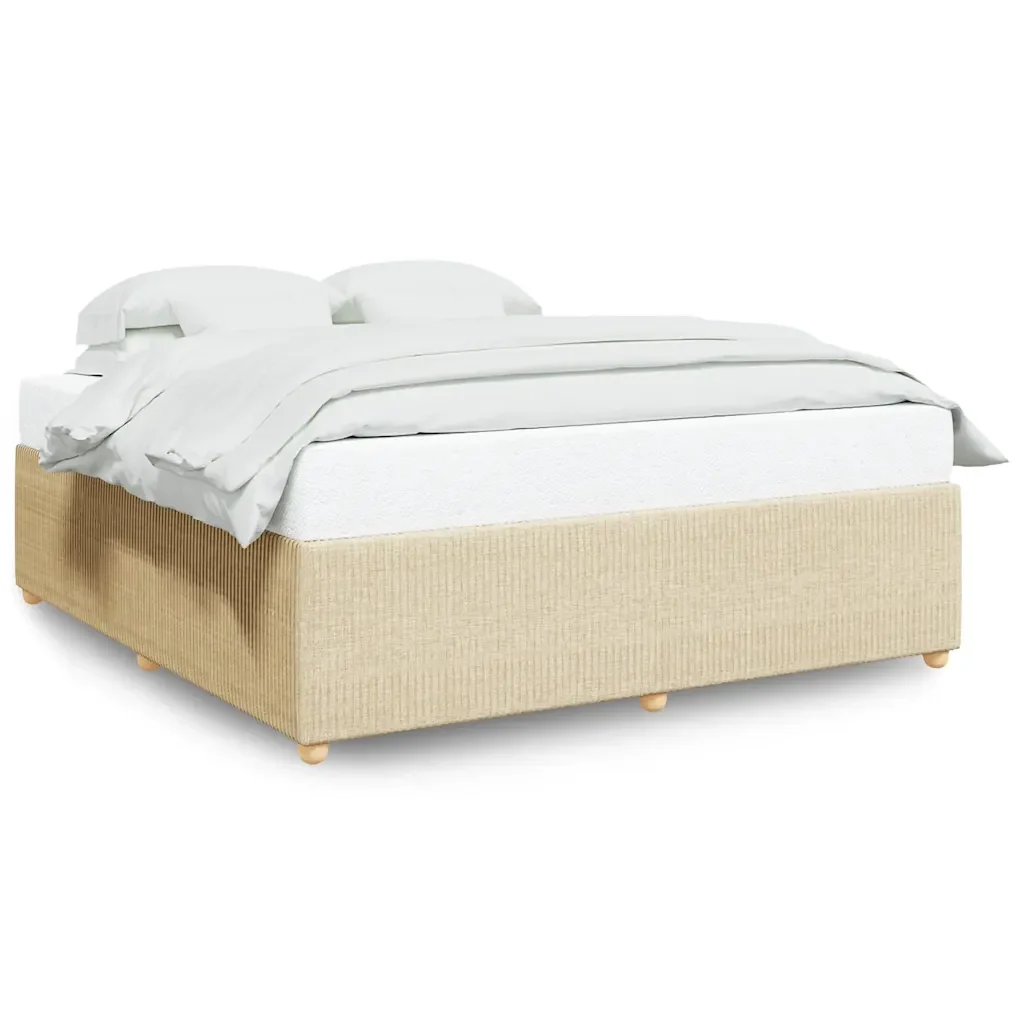 Letto matrimoniale | Letto per adulti | Giroletto senza Materasso Crema 180x200 cm in Tessuto