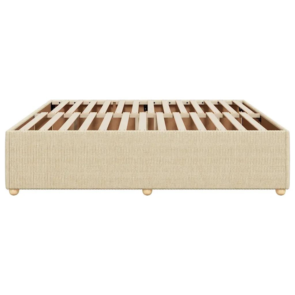 Letto matrimoniale | Letto per adulti | Giroletto senza Materasso Crema 180x200 cm in Tessuto - Image 5