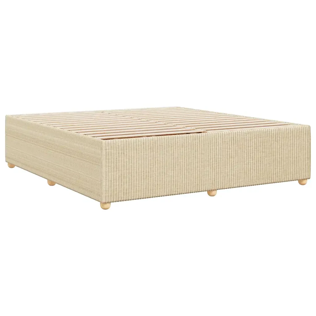 Letto matrimoniale | Letto per adulti | Giroletto senza Materasso Crema 180x200 cm in Tessuto - Image 6