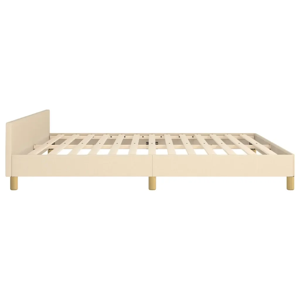Letto matrimoniale | Letto per adulti | Giroletto senza Materasso Crema 180x200 cm in Tessuto - Image 7