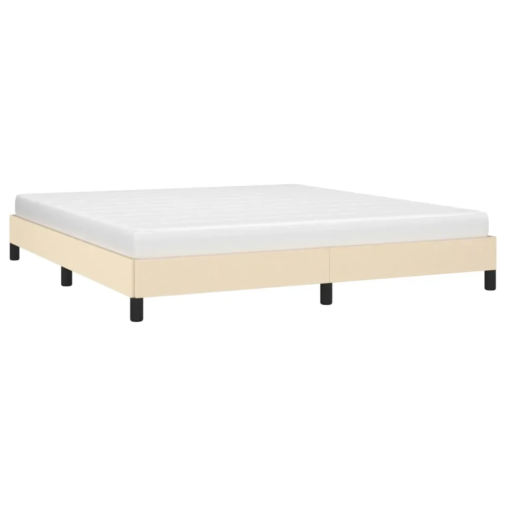 Letto matrimoniale | Letto per adulti | Giroletto senza Materasso Crema 180x200 cm in Tessuto - Image 3