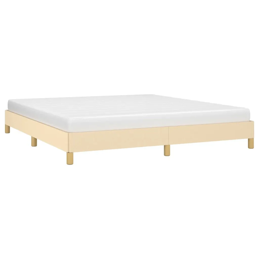 Letto matrimoniale | Letto per adulti | Giroletto senza Materasso Crema 180x200 cm in Tessuto - Image 4