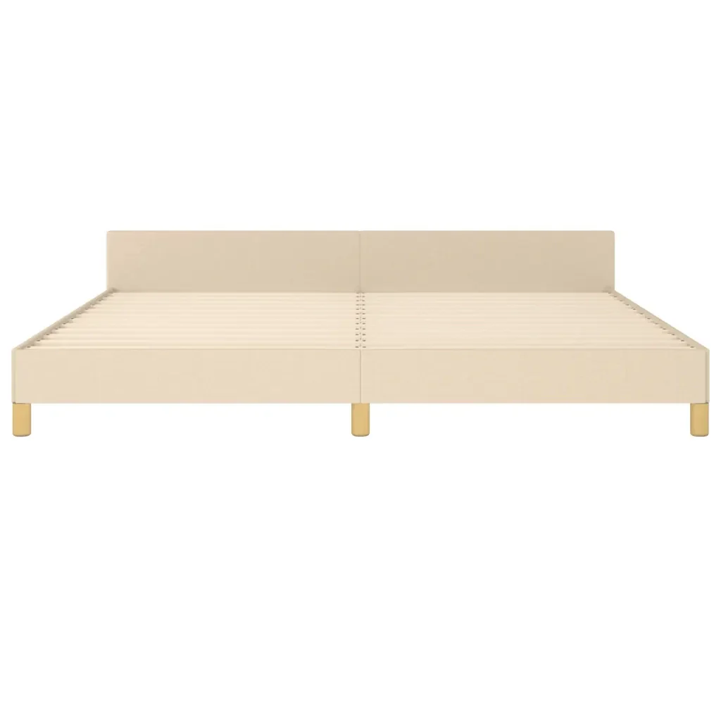 Letto matrimoniale | Letto per adulti | Giroletto senza Materasso Crema 200x200 cm in Tessuto - Image 6