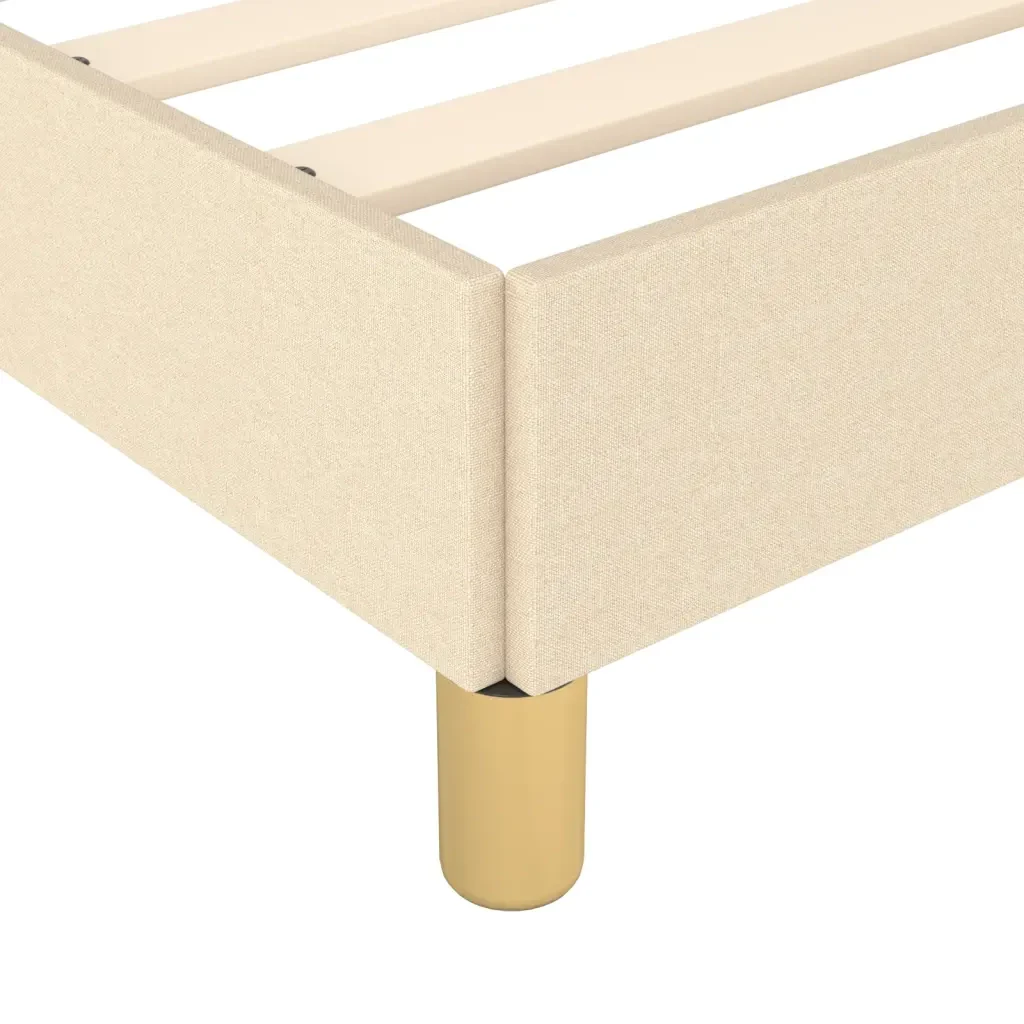 Letto matrimoniale | Letto per adulti | Giroletto senza Materasso Crema 200x200 cm in Tessuto - Image 8