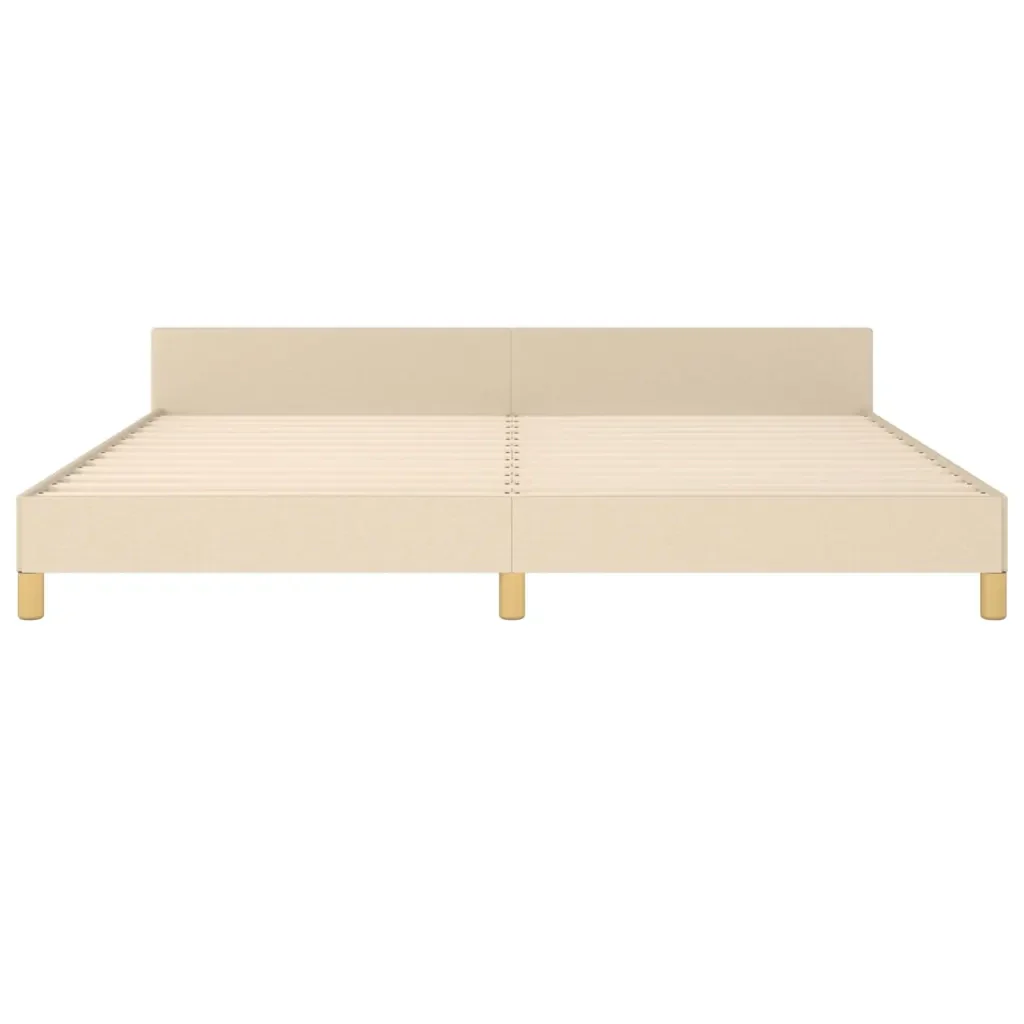 Letto matrimoniale | Letto per adulti | Giroletto senza Materasso Crema 200x200 cm in Tessuto - Image 6