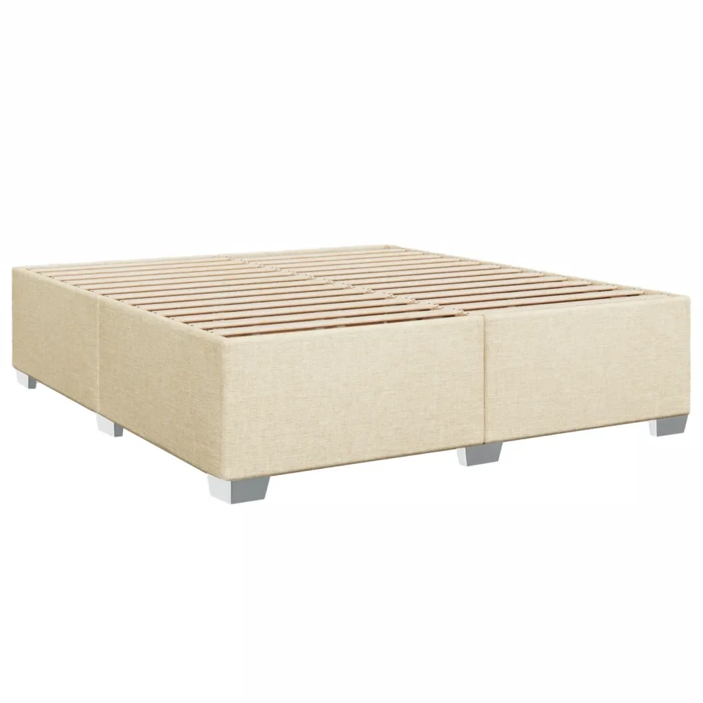 Letto matrimoniale | Letto per adulti | Giroletto senza Materasso Crema 200x200 cm in Tessuto - Image 3