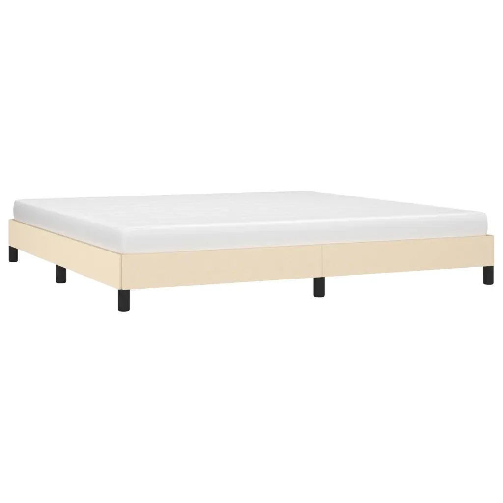 Letto matrimoniale | Letto per adulti | Giroletto senza Materasso Crema 200x200 cm in Tessuto - Image 3