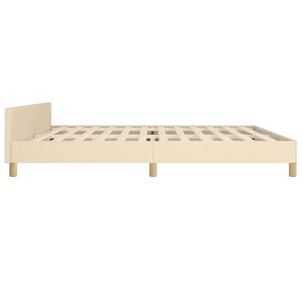 Letto matrimoniale | Letto per adulti | Giroletto senza Materasso Crema 200x200 cm in Tessuto - Image 6