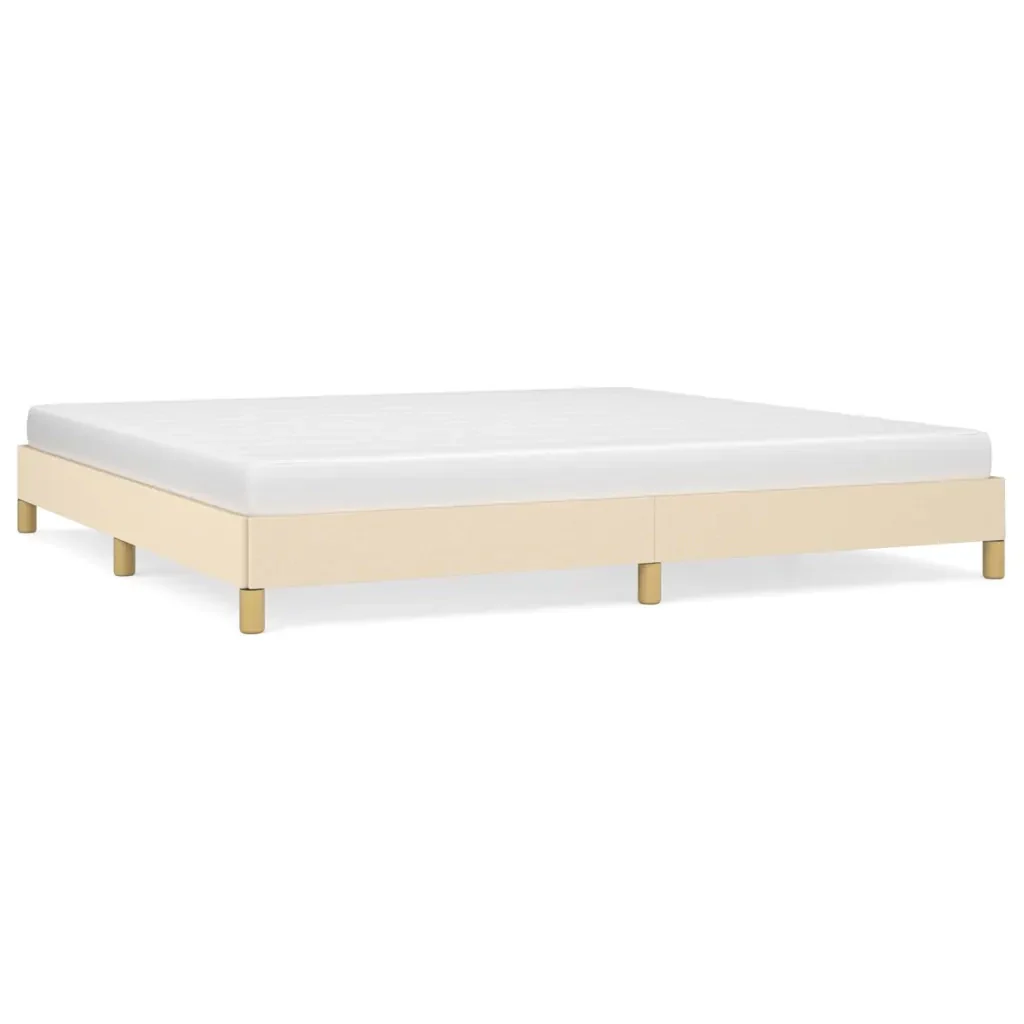 Letto matrimoniale | Letto per adulti | Giroletto senza Materasso Crema 200x200 cm in Tessuto