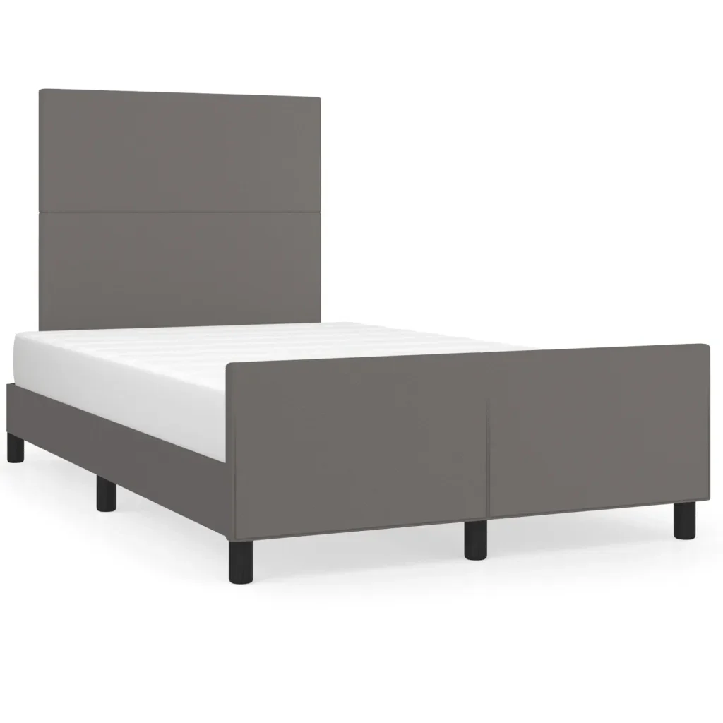 Letto matrimoniale | Letto per adulti | Giroletto senza Materasso Grigio 120x190 cm Similpelle