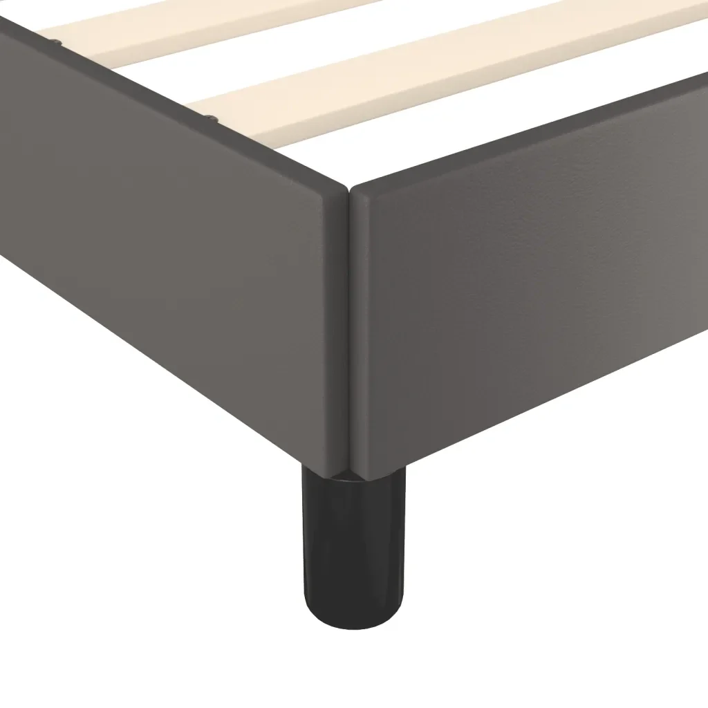 Letto matrimoniale | Letto per adulti | Giroletto senza Materasso Grigio 120x190 cm Similpelle - Image 7