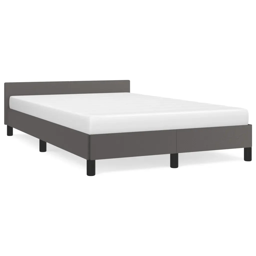 Letto matrimoniale | Letto per adulti | Giroletto senza Materasso Grigio 120x190 cm Similpelle