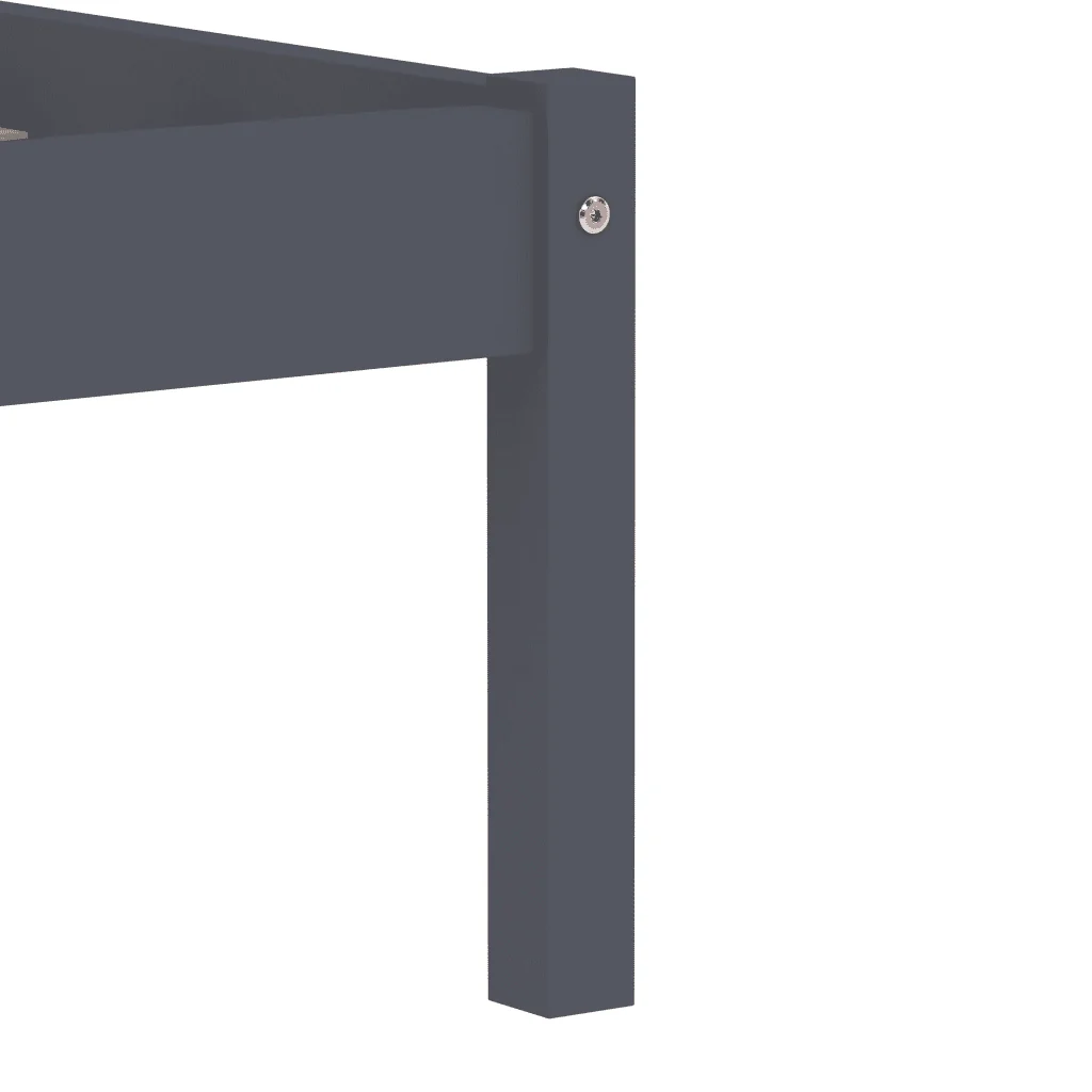 Letto matrimoniale | Letto per adulti | Giroletto senza Materasso Grigio 160x200 cm Legno Massello Pino - Image 6