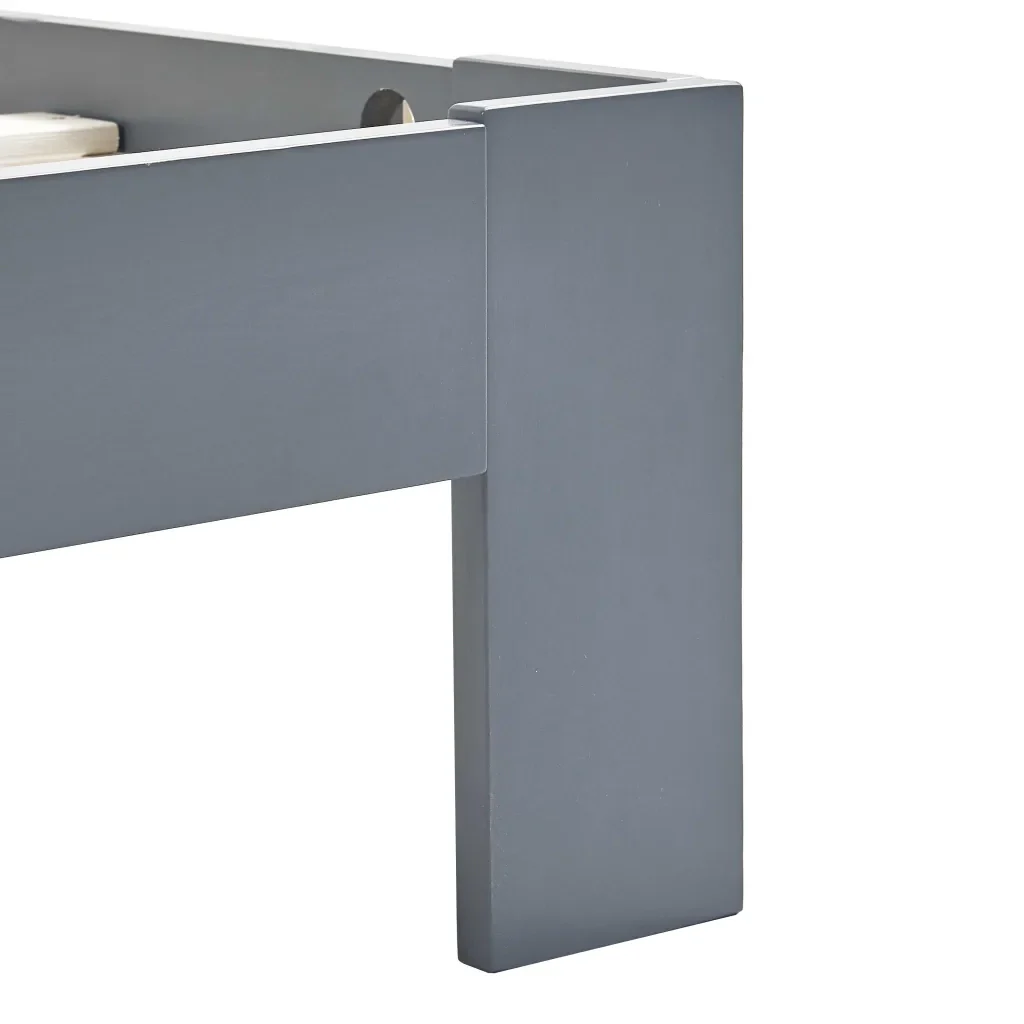 Letto matrimoniale | Letto per adulti | Giroletto senza Materasso Grigio 180x200 cm Legno Massello Pino - Image 6