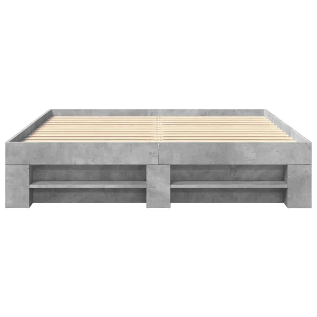 Letto matrimoniale | Letto per adulti | Giroletto senza Materasso Grigio Cemento 160x200cm Truciolato - Image 5