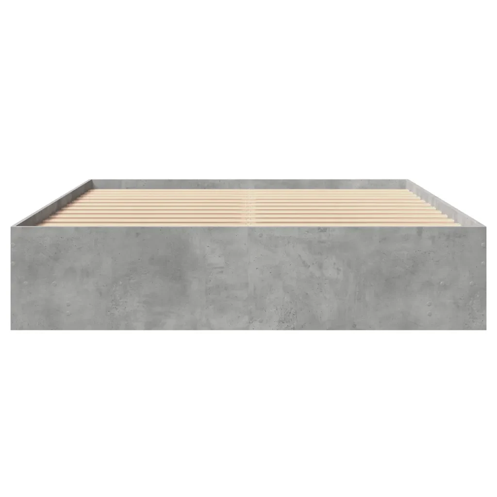Letto matrimoniale | Letto per adulti | Giroletto senza Materasso Grigio Cemento 160x200cm Truciolato - Image 5
