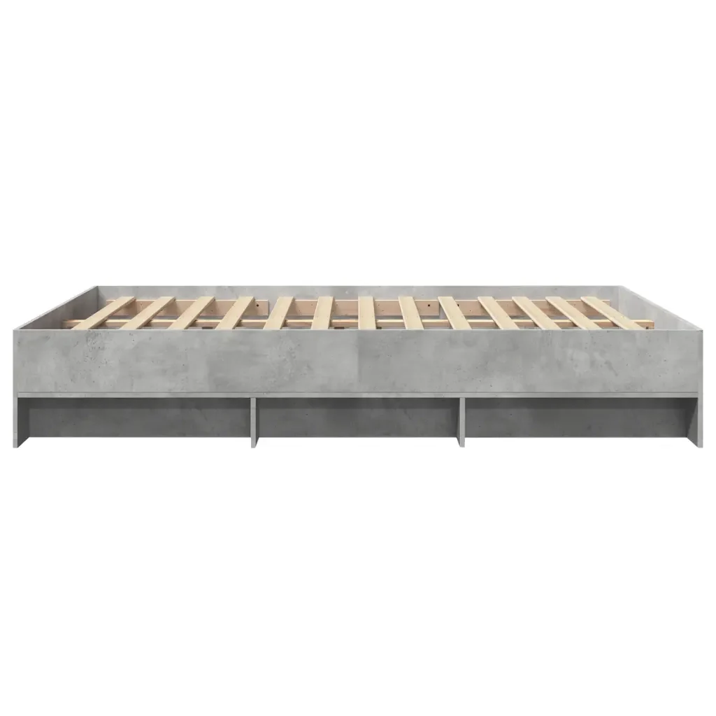 Letto matrimoniale | Letto per adulti | Giroletto senza Materasso Grigio Cemento 160x200cm Truciolato - Image 6