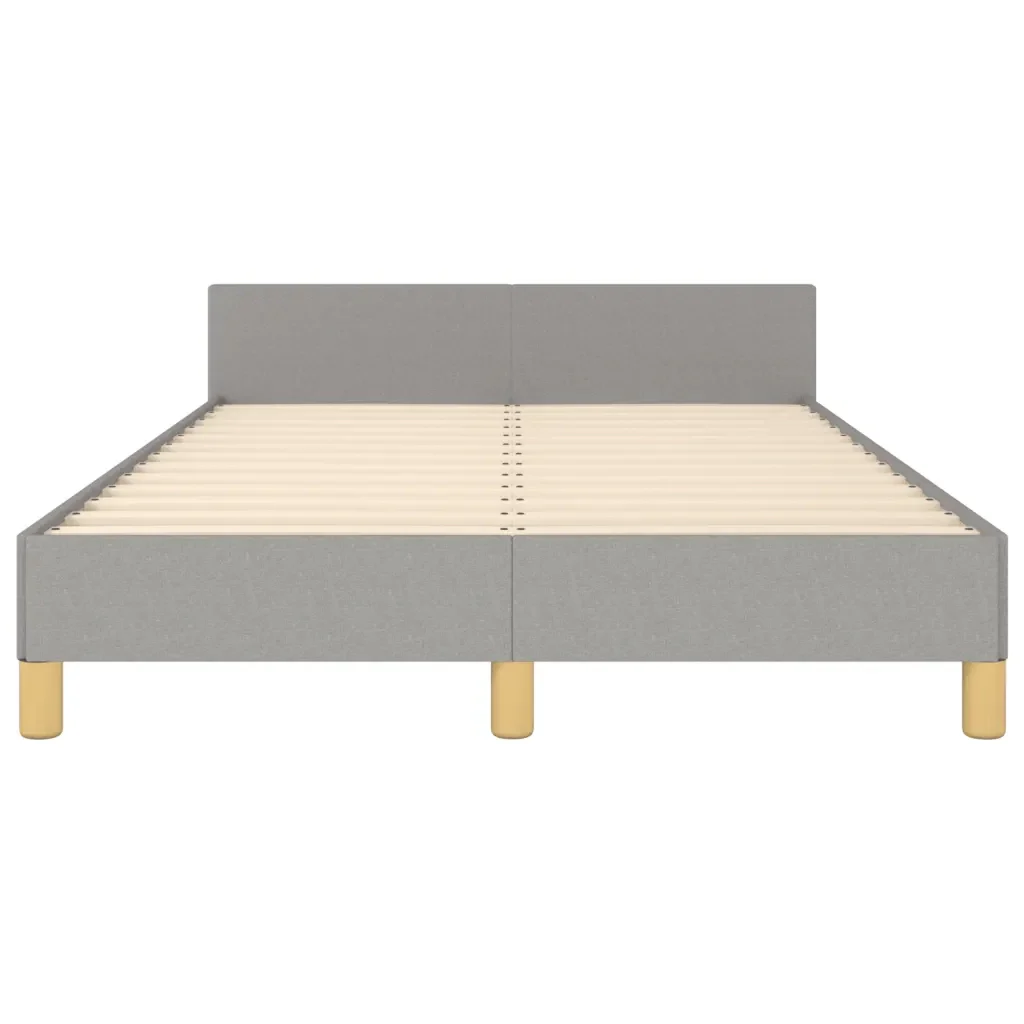 Letto matrimoniale | Letto per adulti | Giroletto senza Materasso Grigio Chiaro 120x190 cm in Tessuto - Image 6
