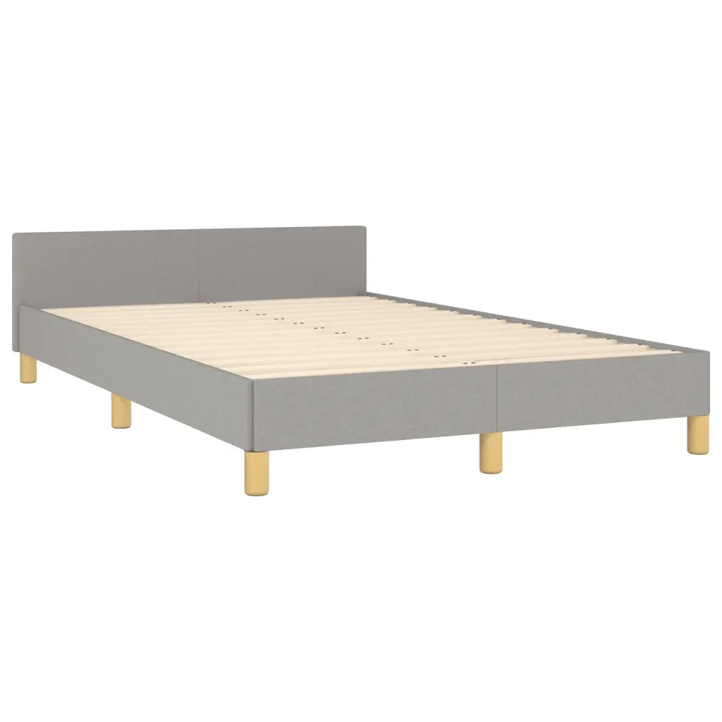 Letto matrimoniale | Letto per adulti | Giroletto senza Materasso Grigio Chiaro 120x190 cm in Tessuto - Image 5