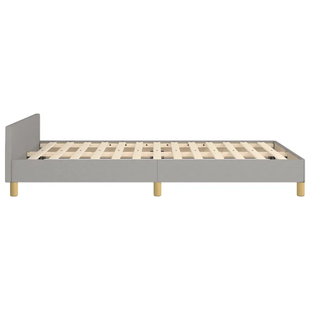 Letto matrimoniale | Letto per adulti | Giroletto senza Materasso Grigio Chiaro 120x190 cm in Tessuto - Image 7