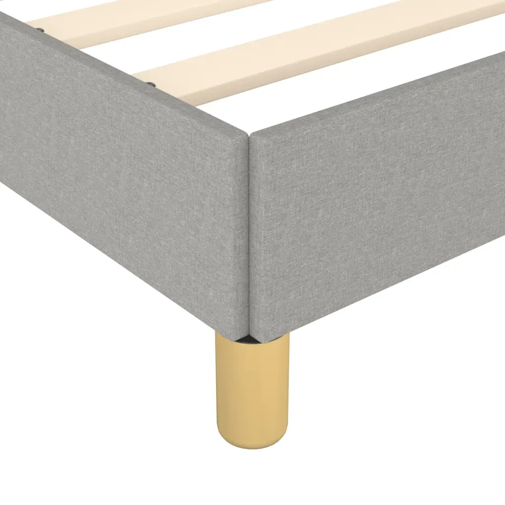 Letto matrimoniale | Letto per adulti | Giroletto senza Materasso Grigio Chiaro 120x190 cm in Tessuto - Image 9
