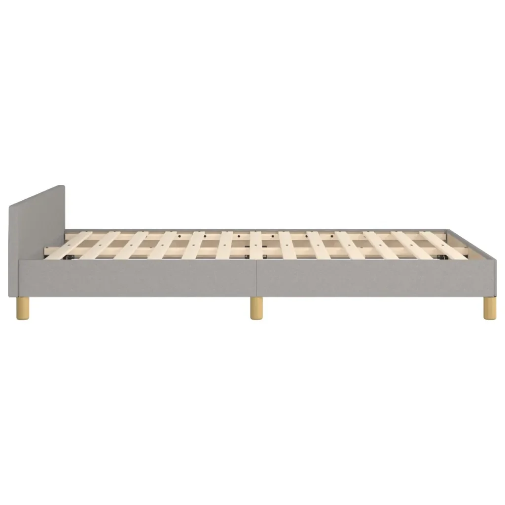 Letto matrimoniale | Letto per adulti | Giroletto senza Materasso Grigio Chiaro 120x190 cm in Tessuto - Image 7