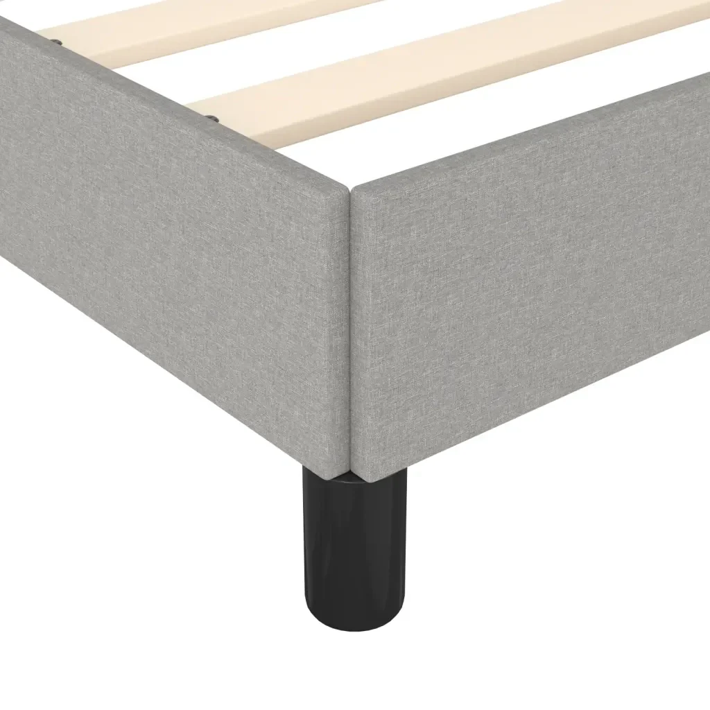 Letto matrimoniale | Letto per adulti | Giroletto senza Materasso Grigio Chiaro 120x190 cm in Tessuto - Image 7