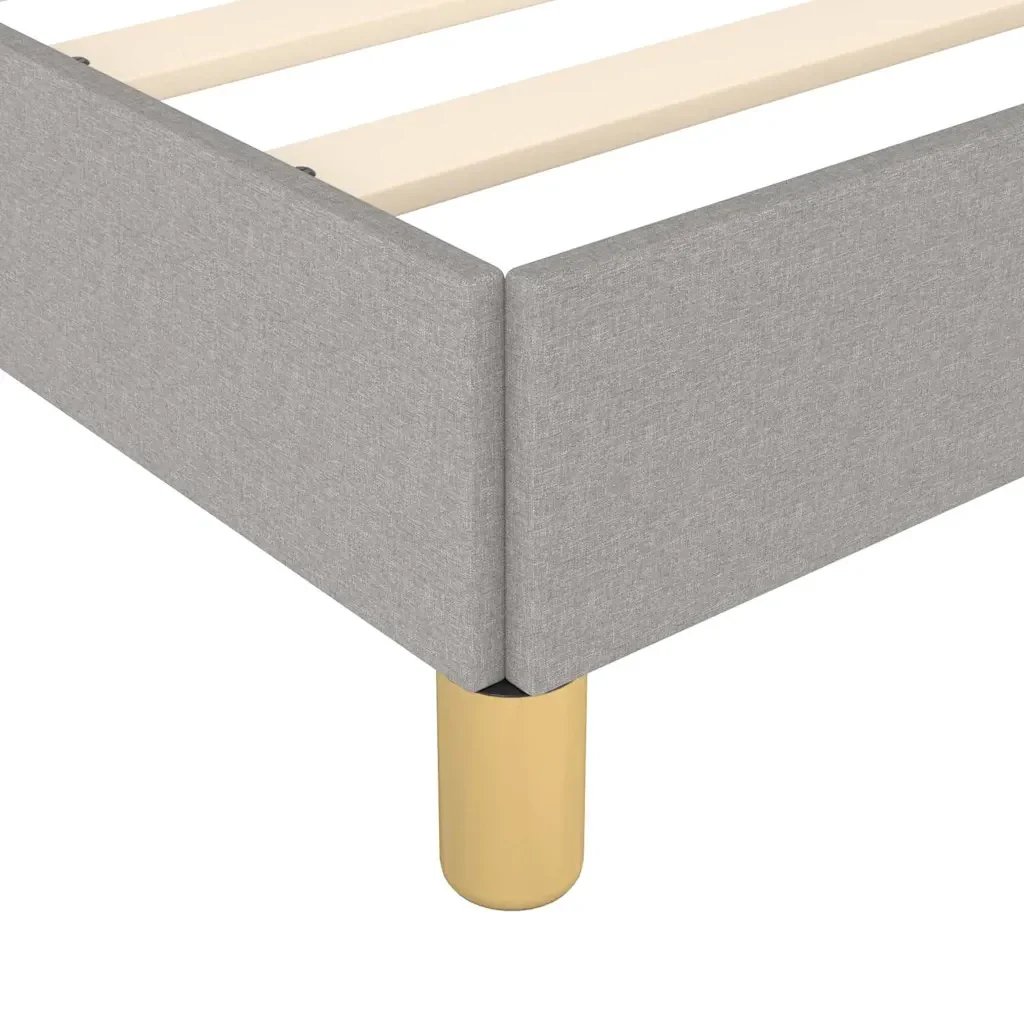 Letto matrimoniale | Letto per adulti | Giroletto senza Materasso Grigio Chiaro 120x190 cm in Tessuto - Image 7