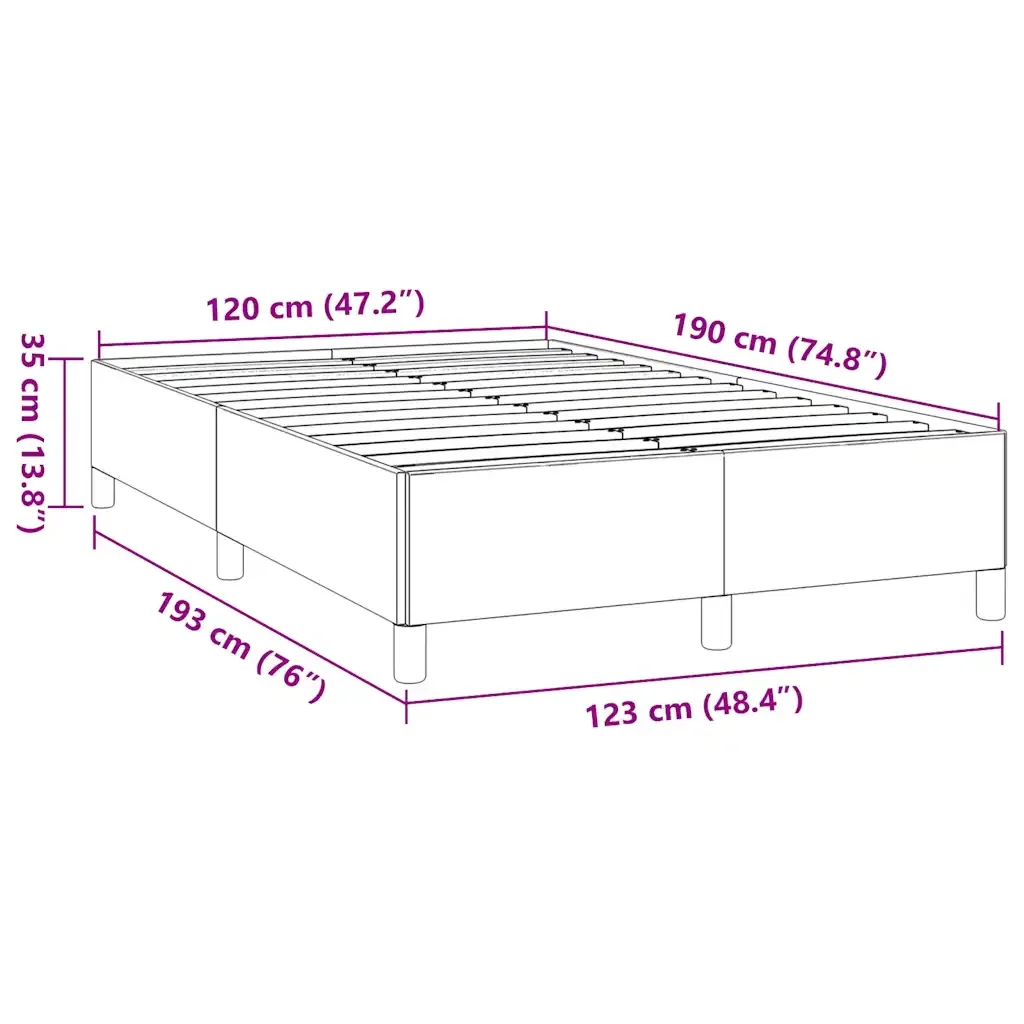Letto matrimoniale | Letto per adulti | Giroletto senza Materasso Grigio Chiaro 120x190 cm in Tessuto - Image 9
