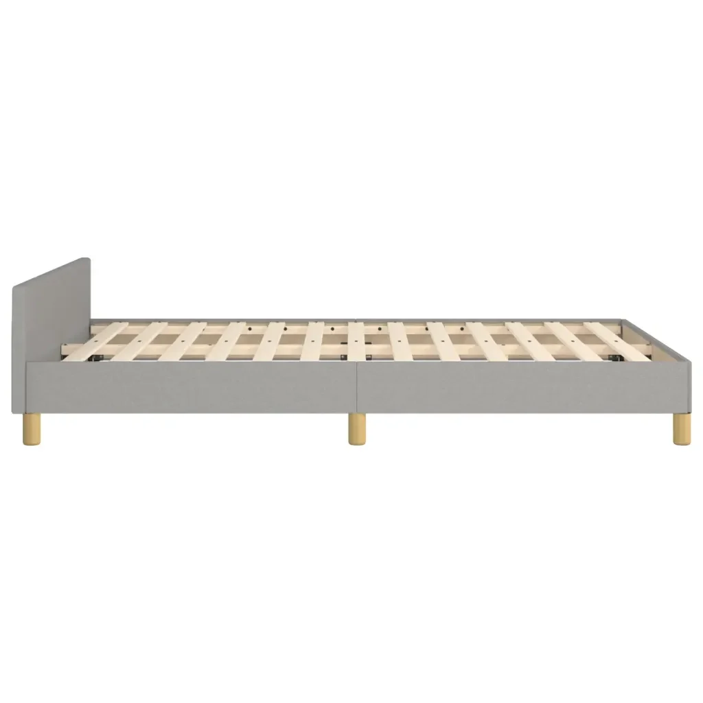 Letto matrimoniale | Letto per adulti | Giroletto senza Materasso Grigio Chiaro 120x190 cm in Tessuto - Image 6