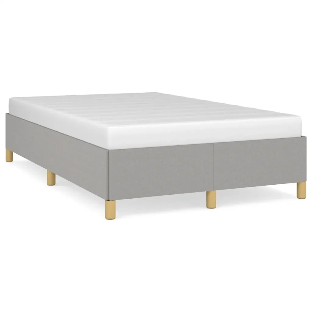 Letto matrimoniale | Letto per adulti | Giroletto senza Materasso Grigio Chiaro 120x190 cm in Tessuto