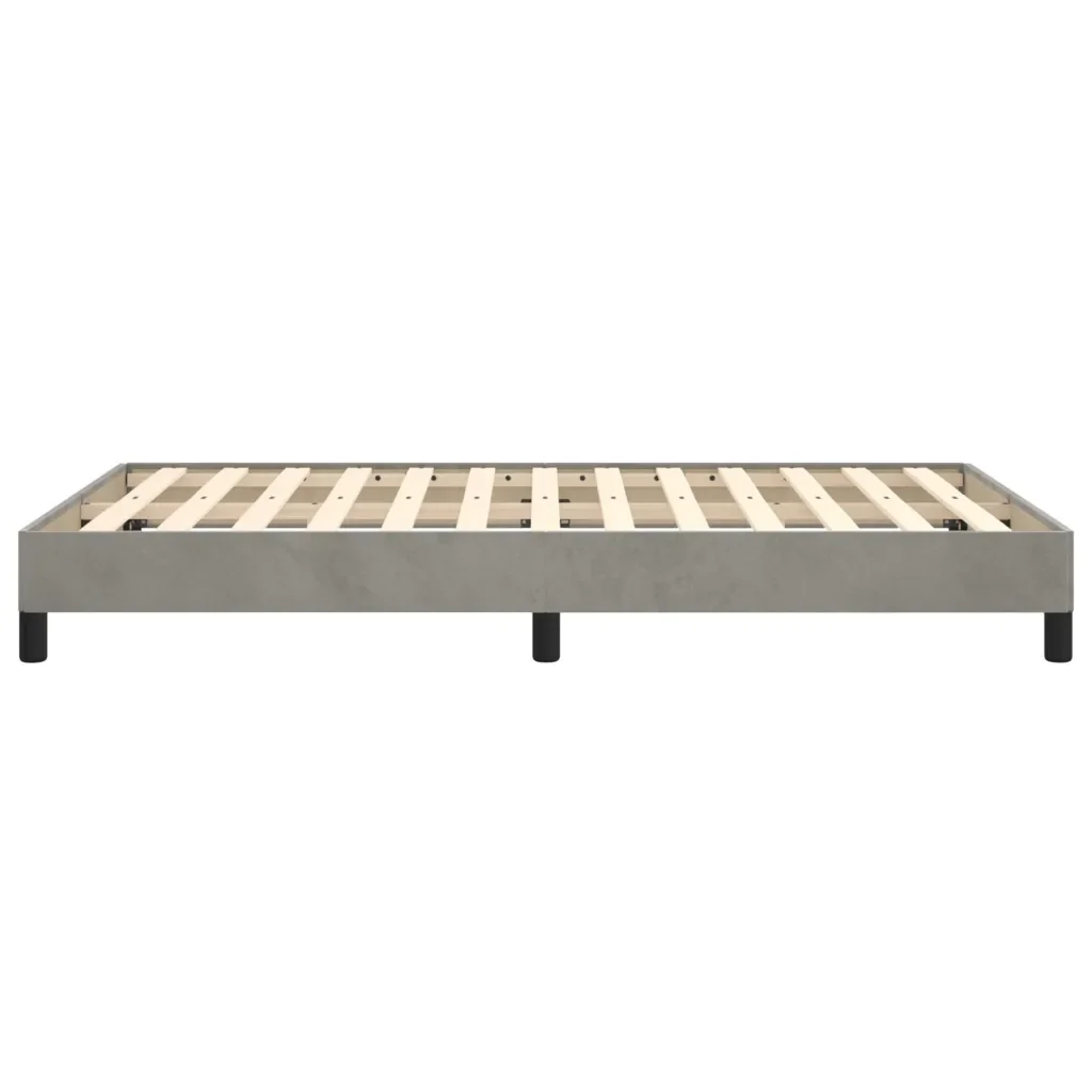 Letto matrimoniale | Letto per adulti | Giroletto senza Materasso Grigio Chiaro 120x190 cm Velluto - Image 6