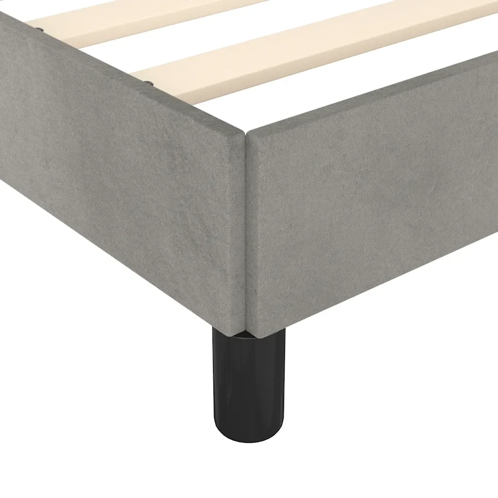 Letto matrimoniale | Letto per adulti | Giroletto senza Materasso Grigio Chiaro 120x190 cm Velluto - Image 9