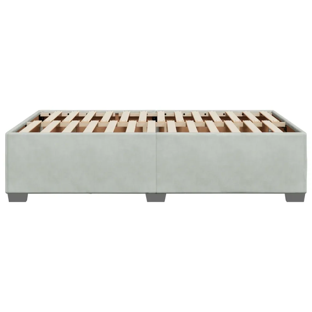 Letto matrimoniale | Letto per adulti | Giroletto senza Materasso Grigio Chiaro 120x190 cm Velluto - Image 5