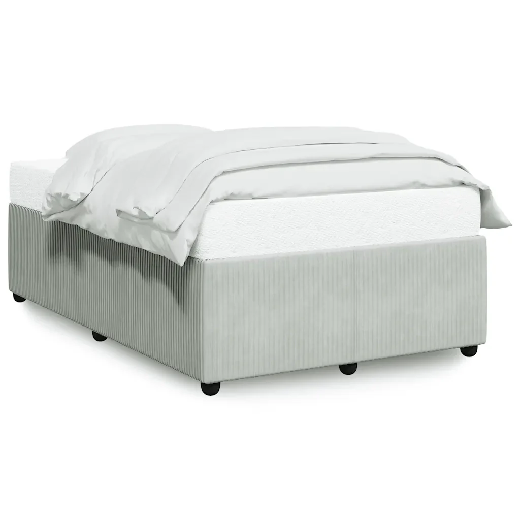 Letto matrimoniale | Letto per adulti | Giroletto senza Materasso Grigio Chiaro 120x190 cm Velluto