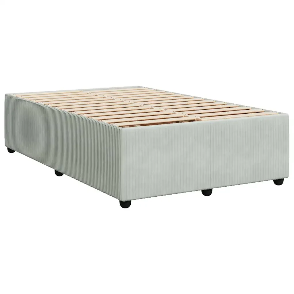 Letto matrimoniale | Letto per adulti | Giroletto senza Materasso Grigio Chiaro 120x190 cm Velluto - Image 4