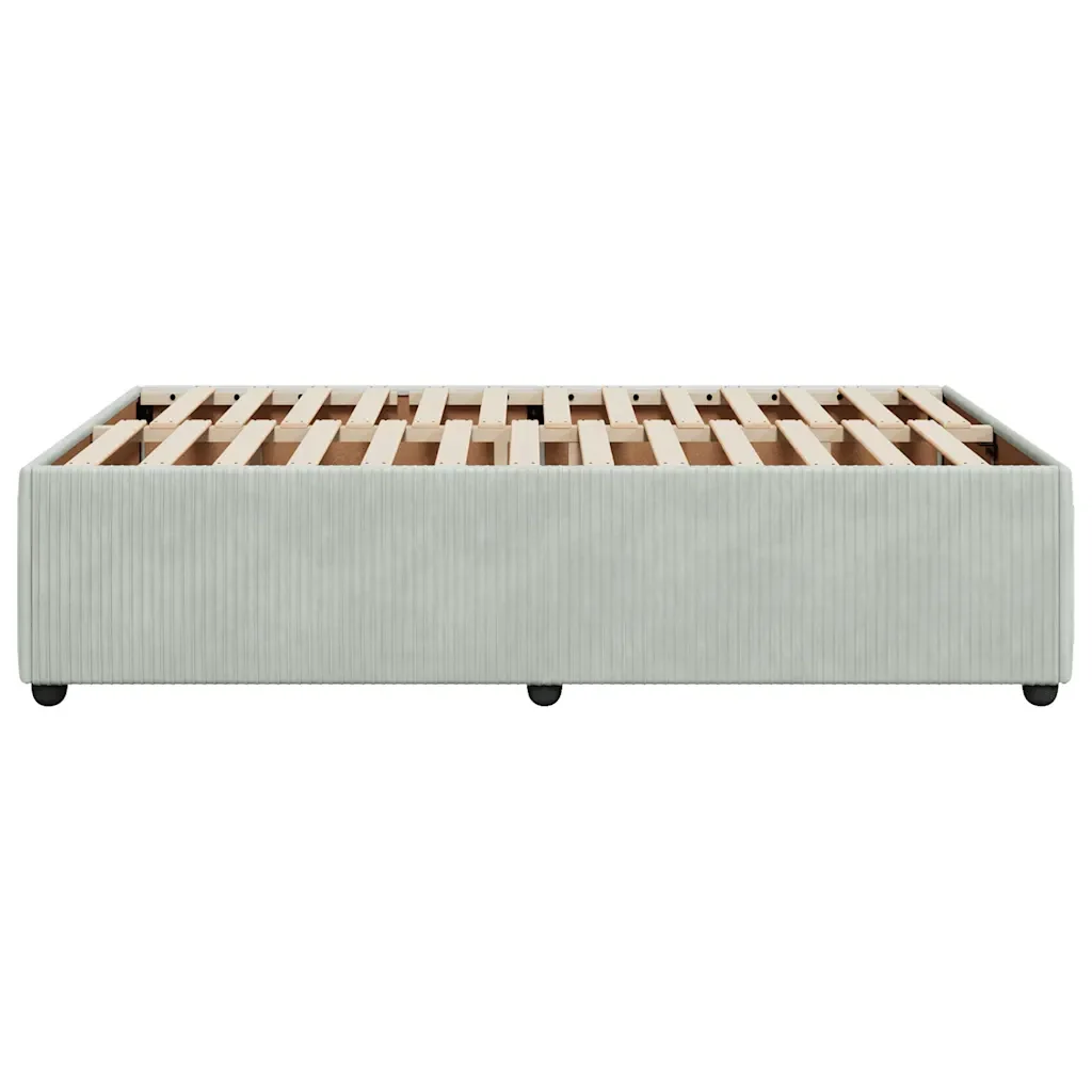 Letto matrimoniale | Letto per adulti | Giroletto senza Materasso Grigio Chiaro 120x190 cm Velluto - Image 5