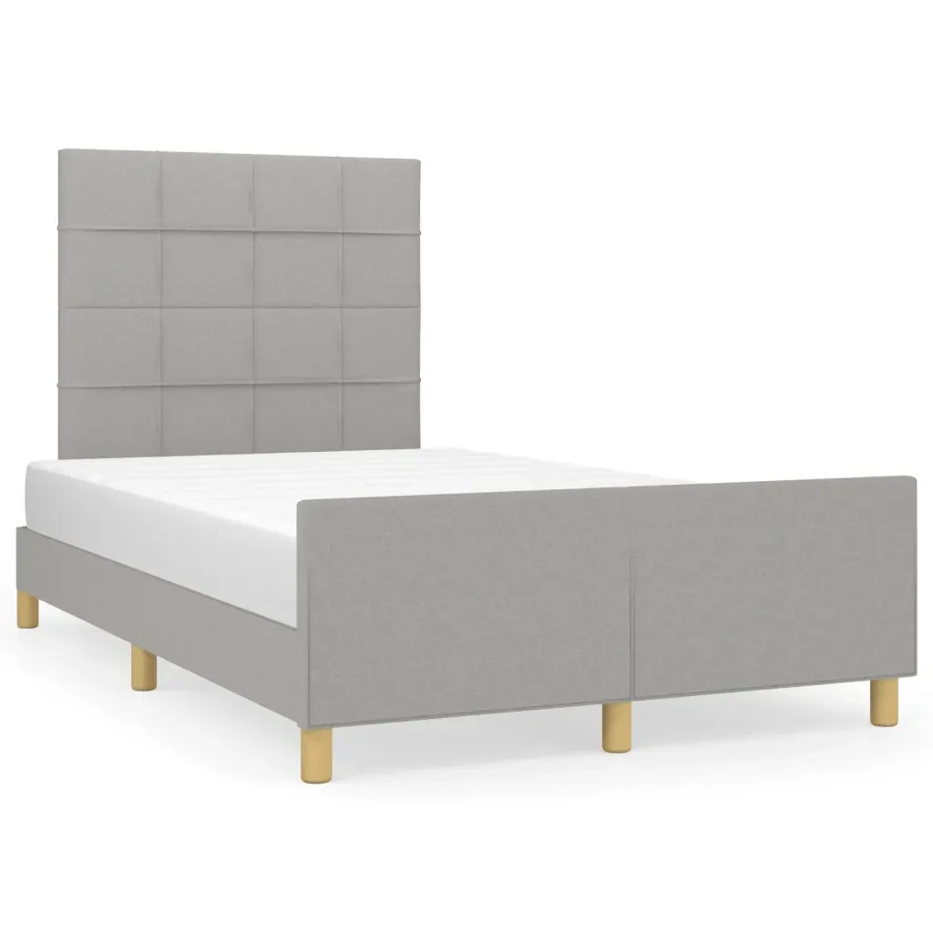 Letto matrimoniale | Letto per adulti | Giroletto senza Materasso Grigio Chiaro 120x200 cm Tessuto