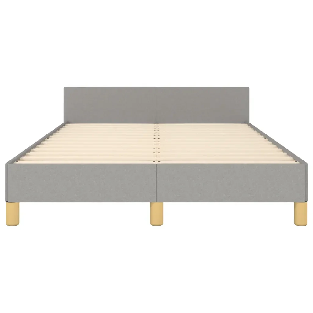 Letto matrimoniale | Letto per adulti | Giroletto senza Materasso Grigio Chiaro 120x200 cm Tessuto - Image 6