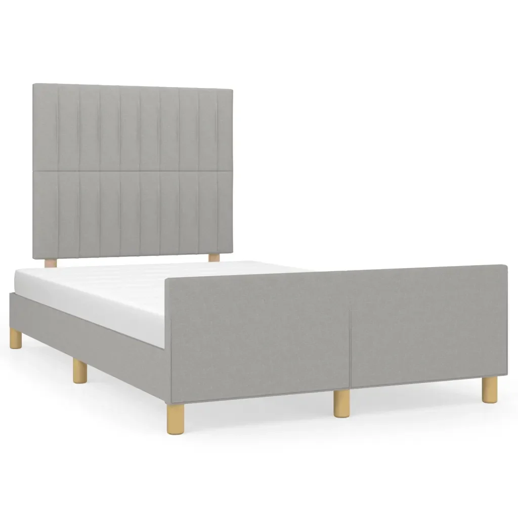 Letto matrimoniale | Letto per adulti | Giroletto senza Materasso Grigio Chiaro 120x200 cm Tessuto