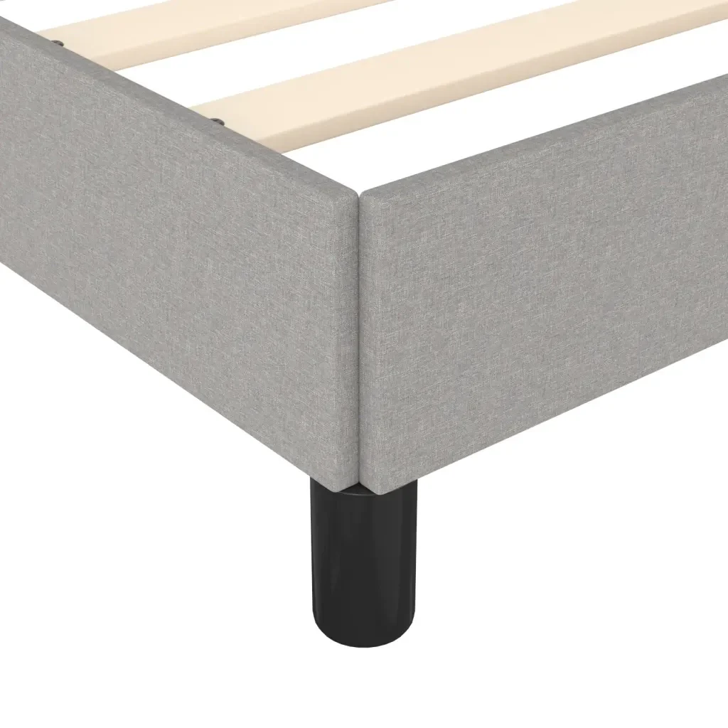 Letto matrimoniale | Letto per adulti | Giroletto senza Materasso Grigio Chiaro 120x200 cm Tessuto - Image 7