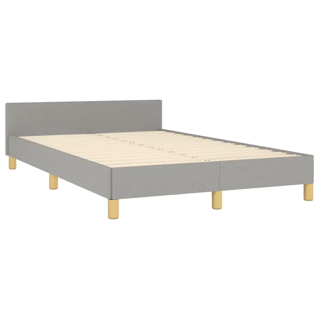 Letto matrimoniale | Letto per adulti | Giroletto senza Materasso Grigio Chiaro 120x200 cm Tessuto - Image 5