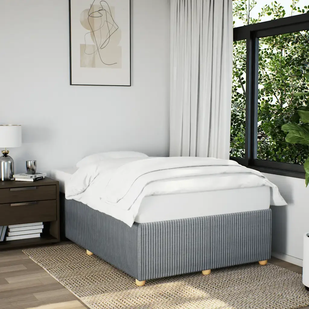 Letto matrimoniale | Letto per adulti | Giroletto senza Materasso Grigio Chiaro 120x200 cm Tessuto - Image 2