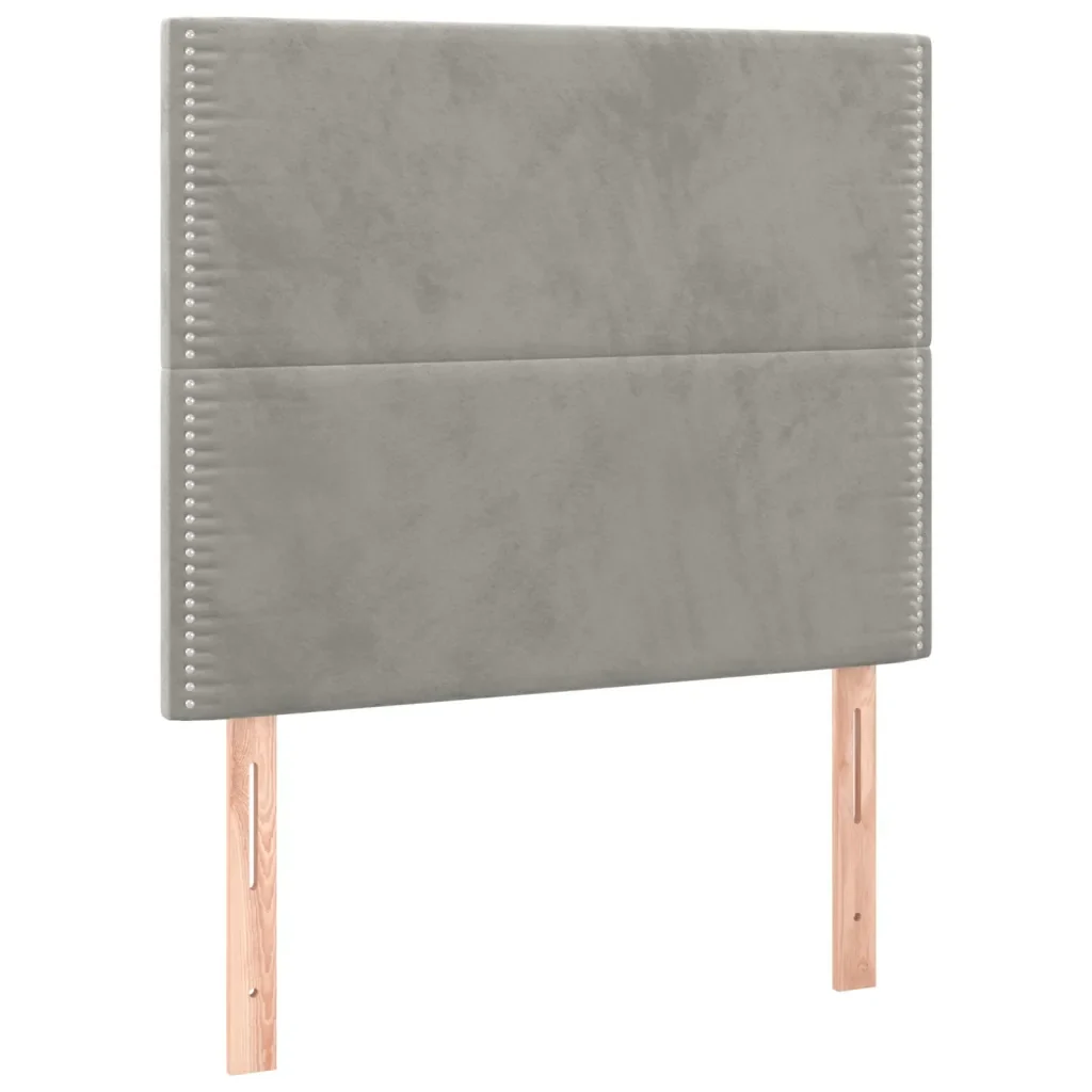 Letto matrimoniale | Letto per adulti | Giroletto senza Materasso Grigio Chiaro 120x200 cm Velluto - Image 9